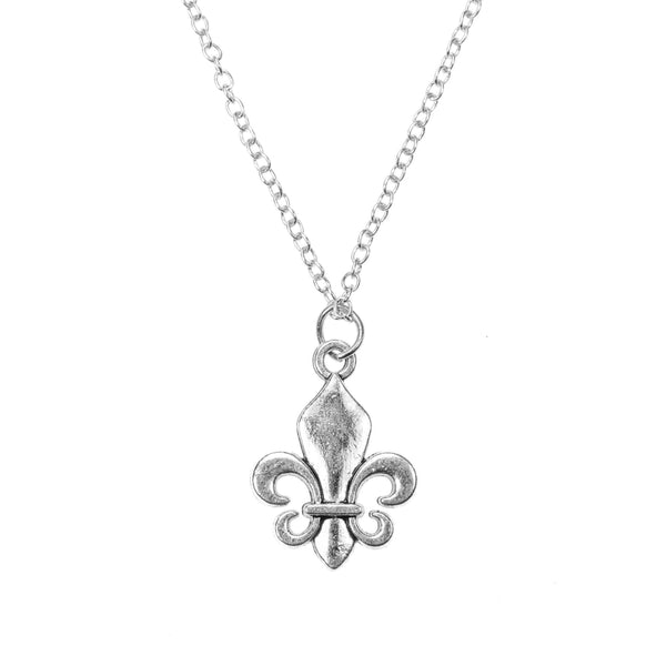 Exquisite Vintage Symbol Of Royalty Fleur-de-lis Solid White Gold Pendant By Jewelry Lane